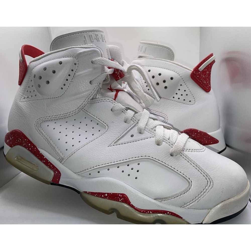 Nike Air Jordan 6 Retro White Red Size 9.5 - University Red 384664-116 OG Style